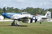 North American P-51D-30-NT Mustang Cripes A Mighty 3rd Takeoff Run 03 Close Mustang Meet FOF 17April2010 (14443852918).jpg