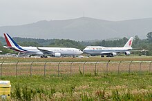 Nose to Nose between Boeing 747-89L - B-2479 and Airbus A330-200 - F-RARF at LFBT airport