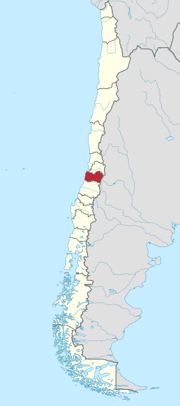 O'Higgins, in red, in Chile