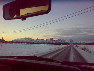 Vikeid isthmus in Sortland, Norway