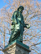 Statue atop Oswin Welles monument, sculpted by Carl Conrads (1873)