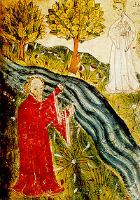 The Gawain Poet (fl. c.1375–1400), manuscript painting (as the father in Pearl)