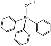 Skelettformel von Triphenylzinnhydroxid