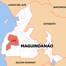 Carte de Maguindanao avec Upi en surbrillance