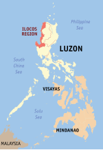 Map of the Philippines highlighting the Ilocos Region