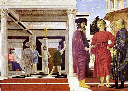 Piero della Francesca, The Flagellation of Christ, c. 1468-1470 Piero della Francesca 042 Flagellation.jpg