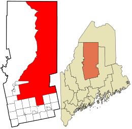 Emplacement dans le comté de Piscataquis et l'état du Maine.