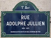 Plaque Rue Adolphe Jullien - Paris I (FR75) - 2021-06-05 - 1.jpg