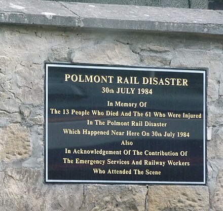 Plaque at Polmont Station