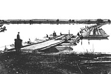 Pontoon bridge across the James River in Virginia in 1864