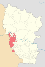 Piiri Luhanskin alueen kartalla.
