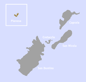 Mapa de las islas Tremiti.