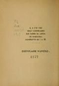 IL A ÉTÉ TIRÉ VINGT EXEMPLAIRES SUR PAPIER DU JAPON DE SHIDZUOKA NUMÉROTÉS DE 1 A 20. EXEMPLAIRE NUMÉRO : 1272