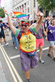 Pride in London 2016 - A member of the parade wearing a Pie and Vinyl Record Café t-shirt.png