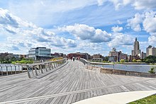The Michael S. Van Leesten Memorial Bridge opened in August 2019 Providence River Pedestrian and Bicycle Bridge.jpg