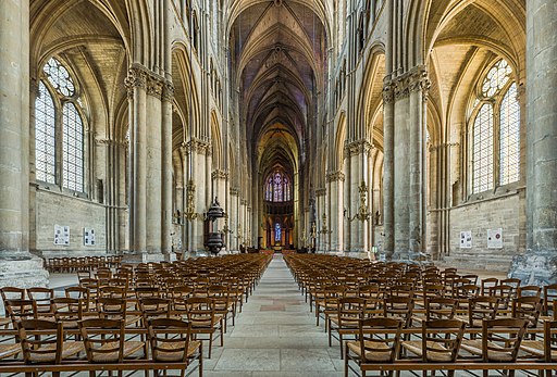 Reims. Kathedrale von Reims, Innenraum (Hauptschiff). Reims Cathedral Nave, France  (UNESCO-Weltkulturerbe in Frankreich)