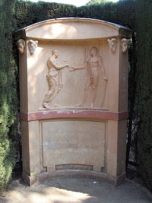 Relief of Ariadne and Theseus in the Parc del ...