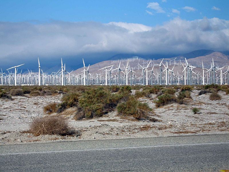 File:Rows of wind turbines at wind farm at hills.jpg