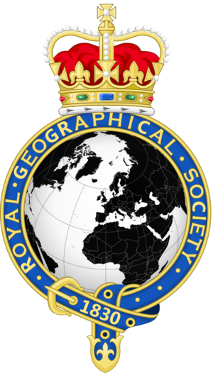 A representation of the historical emblem of the Royal Geographical Society