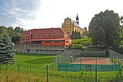 Building of the municipal office and the church