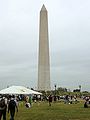 The Washington Monument stands tall as the focal point for activities after the September 24, 2005 anti-war protest.