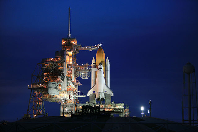 The STS-125, shown here on the launchpad, went on to repair the Advanced Camera for Surveys and returned the crew safely back to Earth