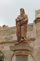 Statue of Saint Jerome, Bethlehem, Palestine Authority, West Bank Saint Jerome ( Hieronymus ).JPG