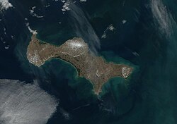 Nasa-Satellietbeeld van Sint Laurenseiland