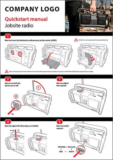 A sample quick start guide for a radio Sample quick start guide (radio).jpg
