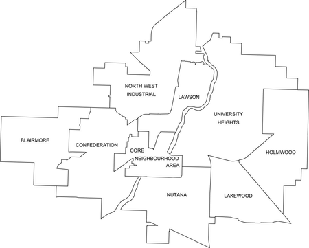 Saskatoon City Limits Map List Of Neighbourhoods In Saskatoon - Wikipedia