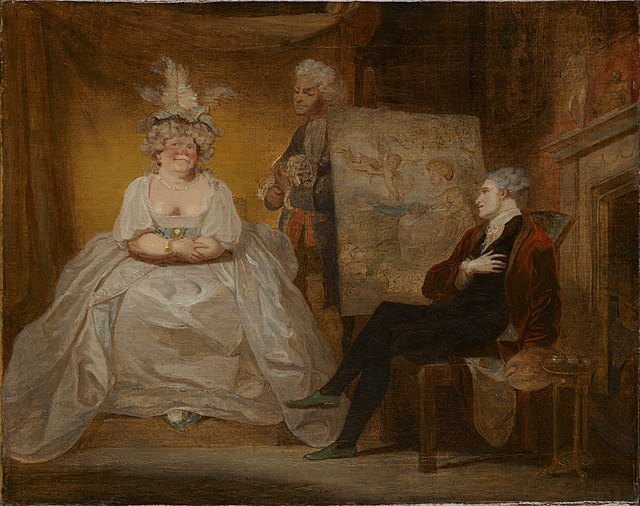 Scene from Samuel Foote's play "Taste", second half of 18th century