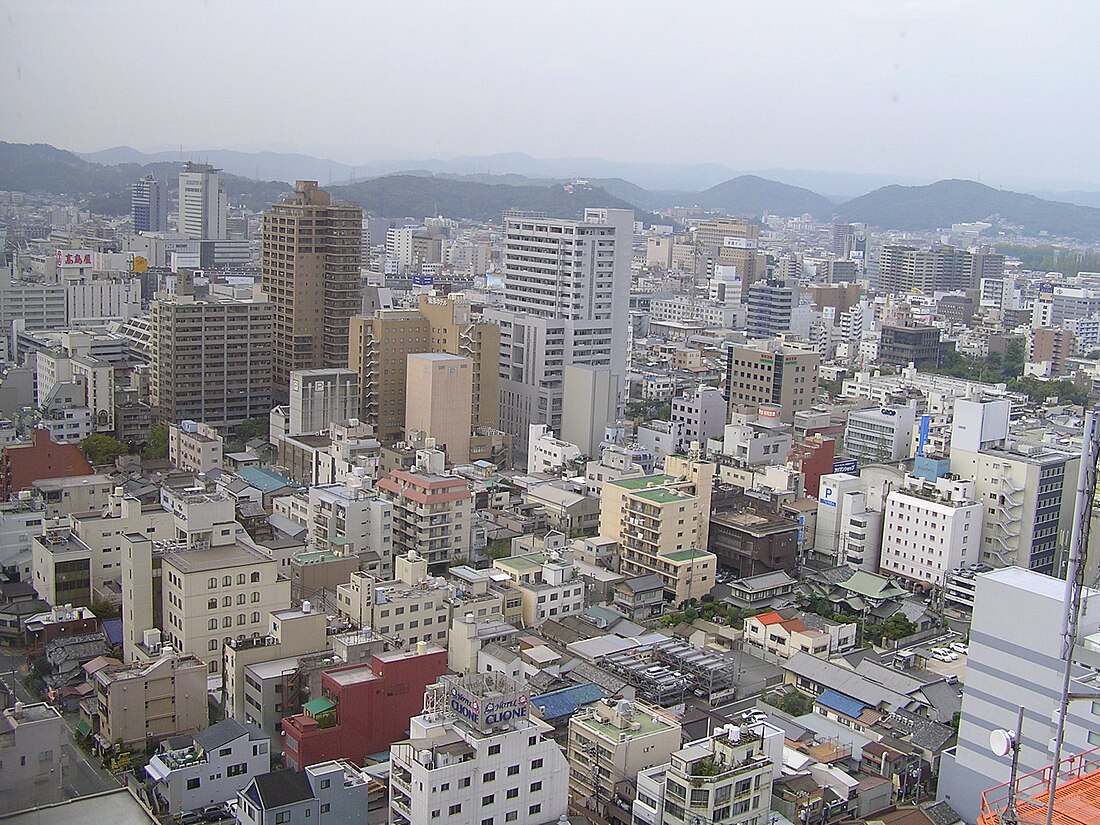 File:Scenery that saw Okayama Station district from Omote-cho.JPG