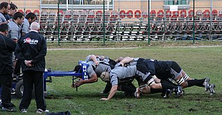 <span class="mw-page-title-main">Scrum machine</span> Practice device for rugby players