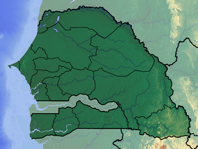 Map showing the location of நியோக்கோலோ-கோபா தேசியப் பூங்கா