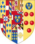 Shield version of the Greater Arms of the House of Bourbon-Two Sicilies.svg