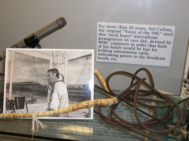 Sid Collins display at the Indianapolis Motor Speedway Hall of Fame Museum