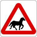 Animals crossing road ahead