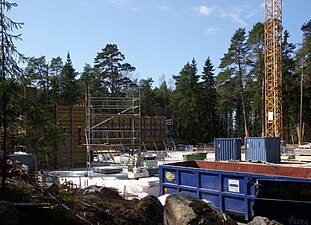 Byggplatsen i april 2012.