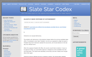 <i>Slate Star Codex</i> Blog focused on psychology, philosophy, artificial intelligence, and futurism