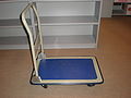 Small hand truck with blue padding side.JPG
