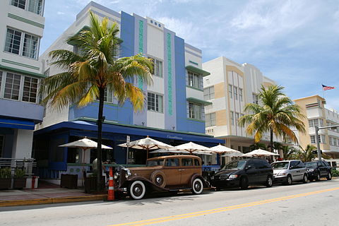 Miami Art Deco District in South Beach, built during the 1920s–1930s