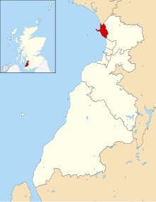The location of Troon in South Ayrshire South Ayrshire UK ward map 2017 Troon.svg