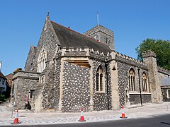 Angolo sud-ovest della chiesa della Santissima Trinità, Dartford.jpg