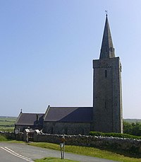 church with spire on top of tower