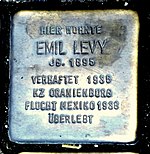 Stolperstein Emil Levy, Aachen-Haaren.JPG