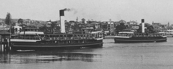 Sydney ferry BARAGOOLA and B-class sister at Manly.jpg