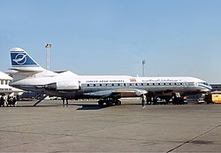 Syrian Sud Aviation Caravelle in new post-1973 livery. (1976)