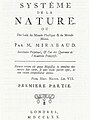 Paul Thiry d’Holbach: The System of Nature (1770).