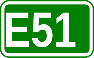 European route E51 road in Europe