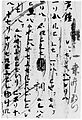 Tempyō Biwa Fu 天平琵琶譜 (circa 738 AD), partition de la « Bankasō 番假崇 », musique pour Biwa. (Shōsō-in, Nara, Japon)